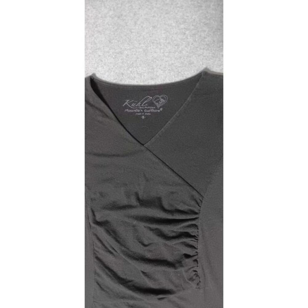 Kuhl Mountain Culture Dress Womens Size Small Black Short Sleeve Ruffled Middle - Picture 3 of 13